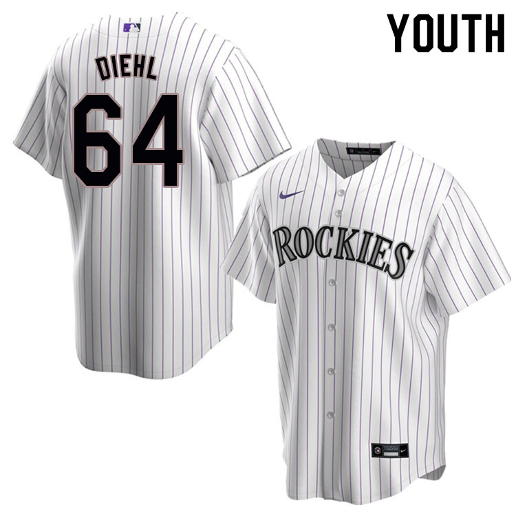 Nike Youth #64 Phillip Diehl Colorado Rockies Baseball Jerseys Sale-White